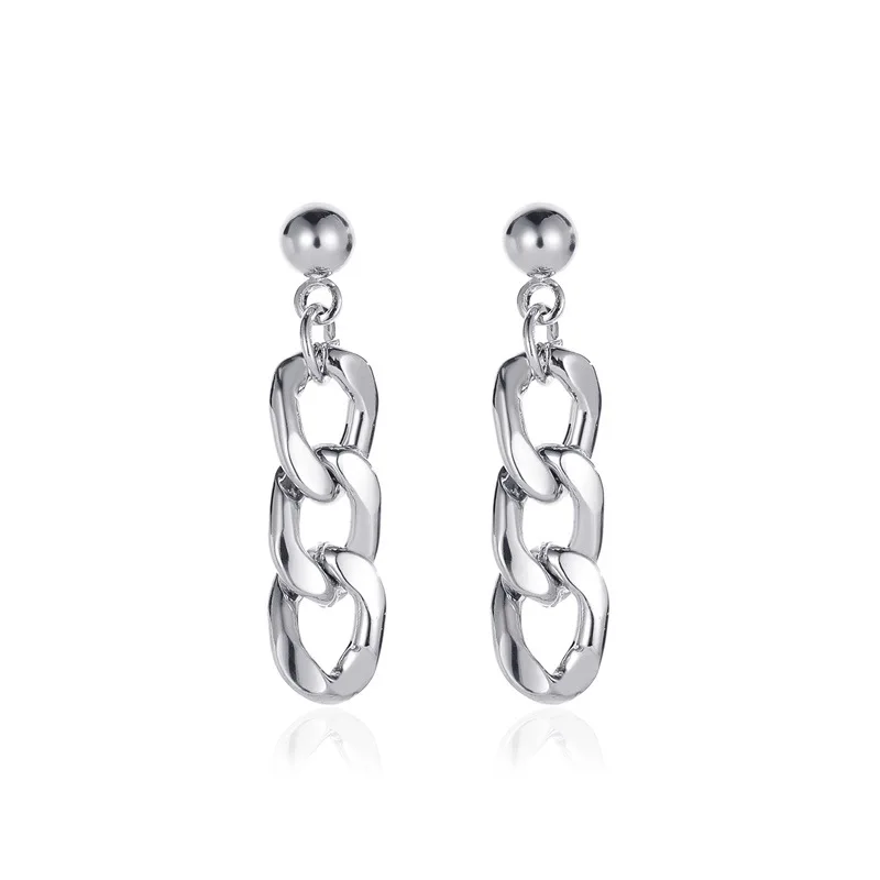 

Korean Fashion Dangle Earrings For Women 2020 Charm Pendant Long Geometric Drop Earring Punk Style Thick Link Chain Jewelry Gift