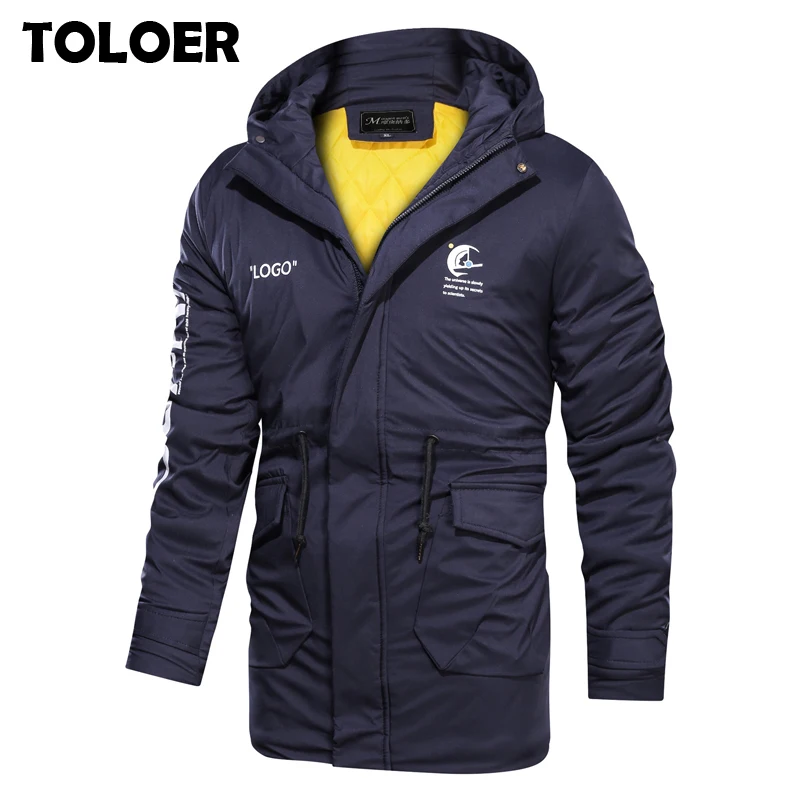 Высококачественная зимняя мужская куртка с капюшоном плотная теплая парка