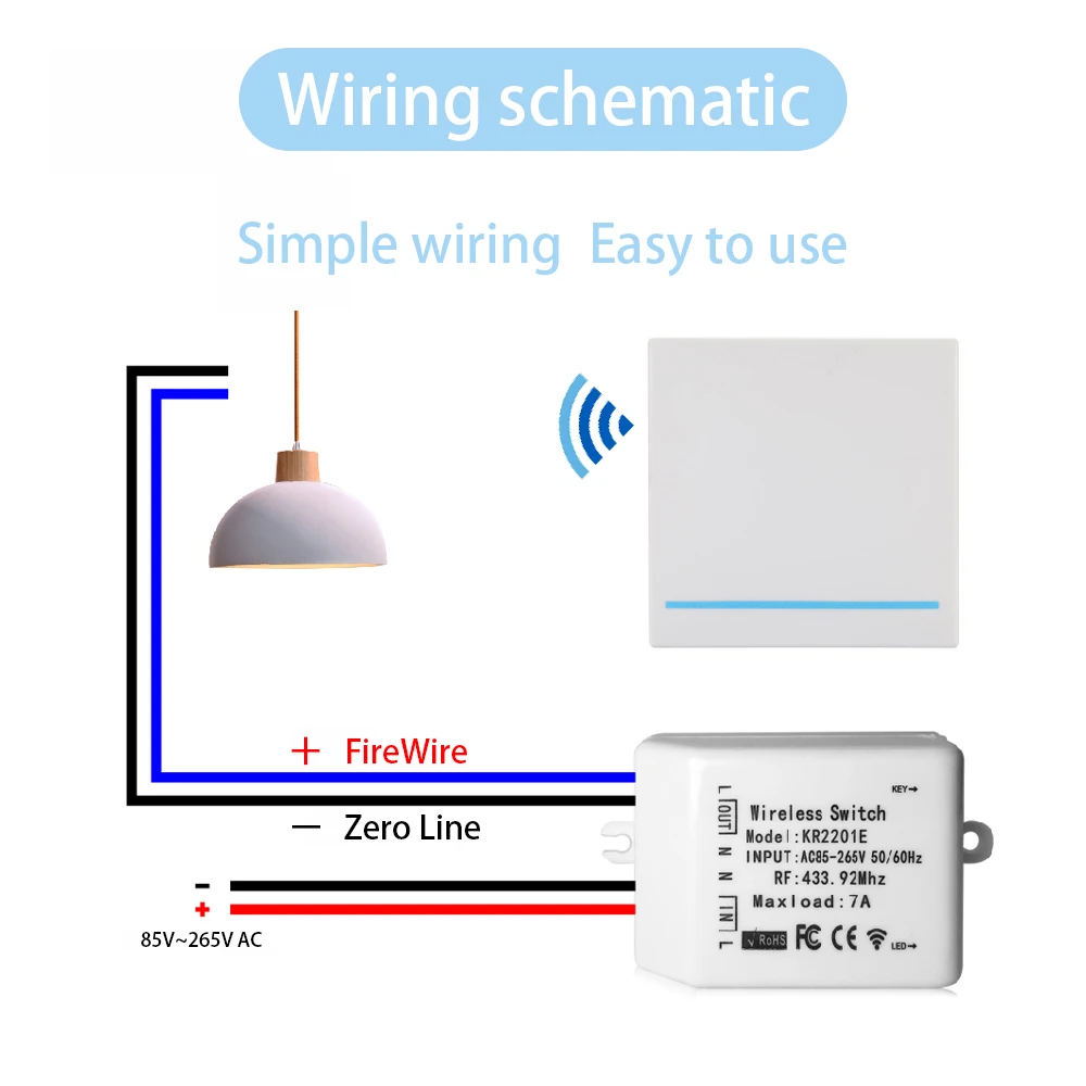 Беспроводной Радиочастотный выключатель с ДУ 433 в 110 В переменного тока 220 МГц для