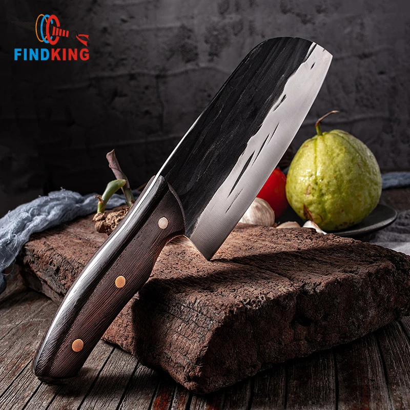 

FINDKING Manufacturers Full Tang Slicing Knives Big Boning Butcher Knife Handmade Hammered Forged Kitchen Chef Knife