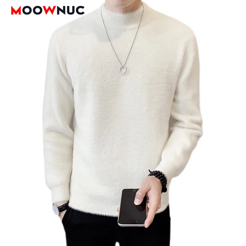 

2021 Fashion Sweater For Men Autumn Casual Pullover Male Warm Solid High-Quality Spring Long Sleeve Fit Hombre Youth MOOWNUC