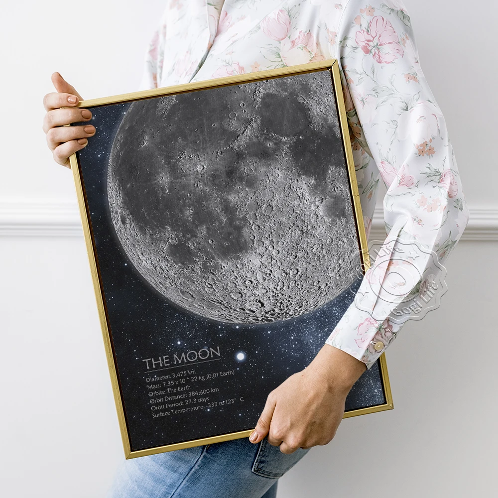 

Space Moon Print Art, Moon Expedition Prints Poster, Galaxy Planet Wall Picture, Home Decoration, Universe Astronaut Wall Art