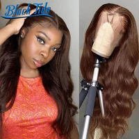 ginger lace front wig body wave human hair wig chocolate brown lace front wig remy 13x4 transparent lace frontal wig
