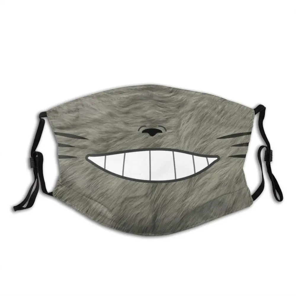 Пушистое улыбающееся лицо соседа (аниме милое животное кошка стиль маски)