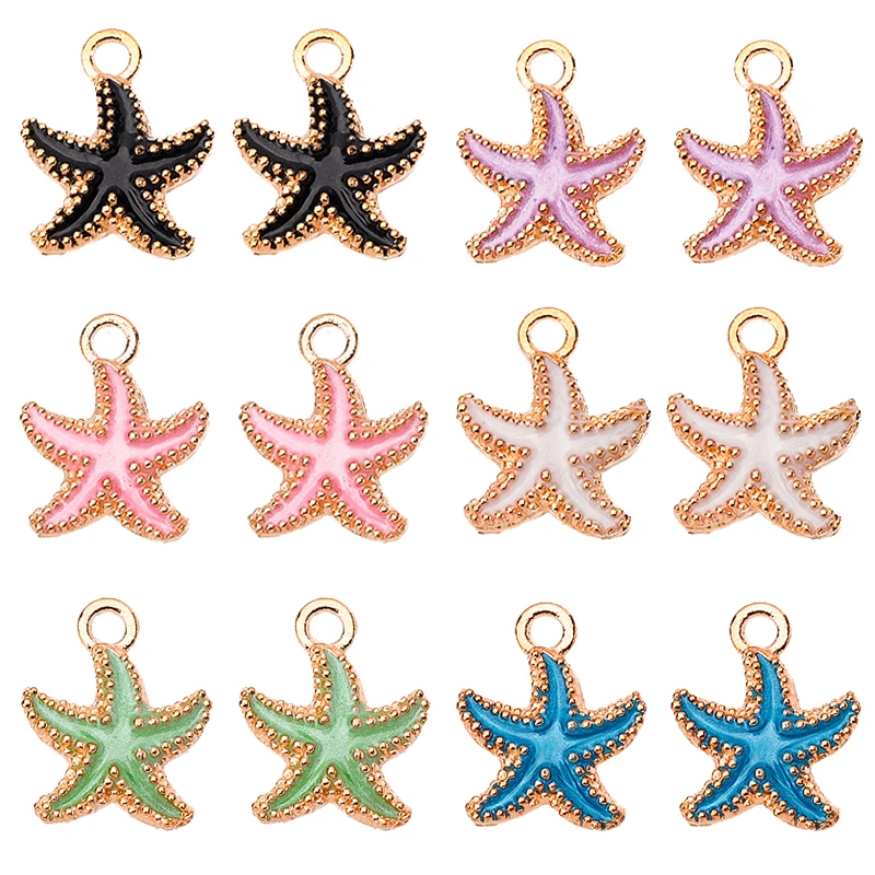 

20Pcs/Set Beautiful Ocean Shell Charm Colorful Starfish Pendant Anklet Bracelet Necklace DIY Handmade Jewelry Making Supplies