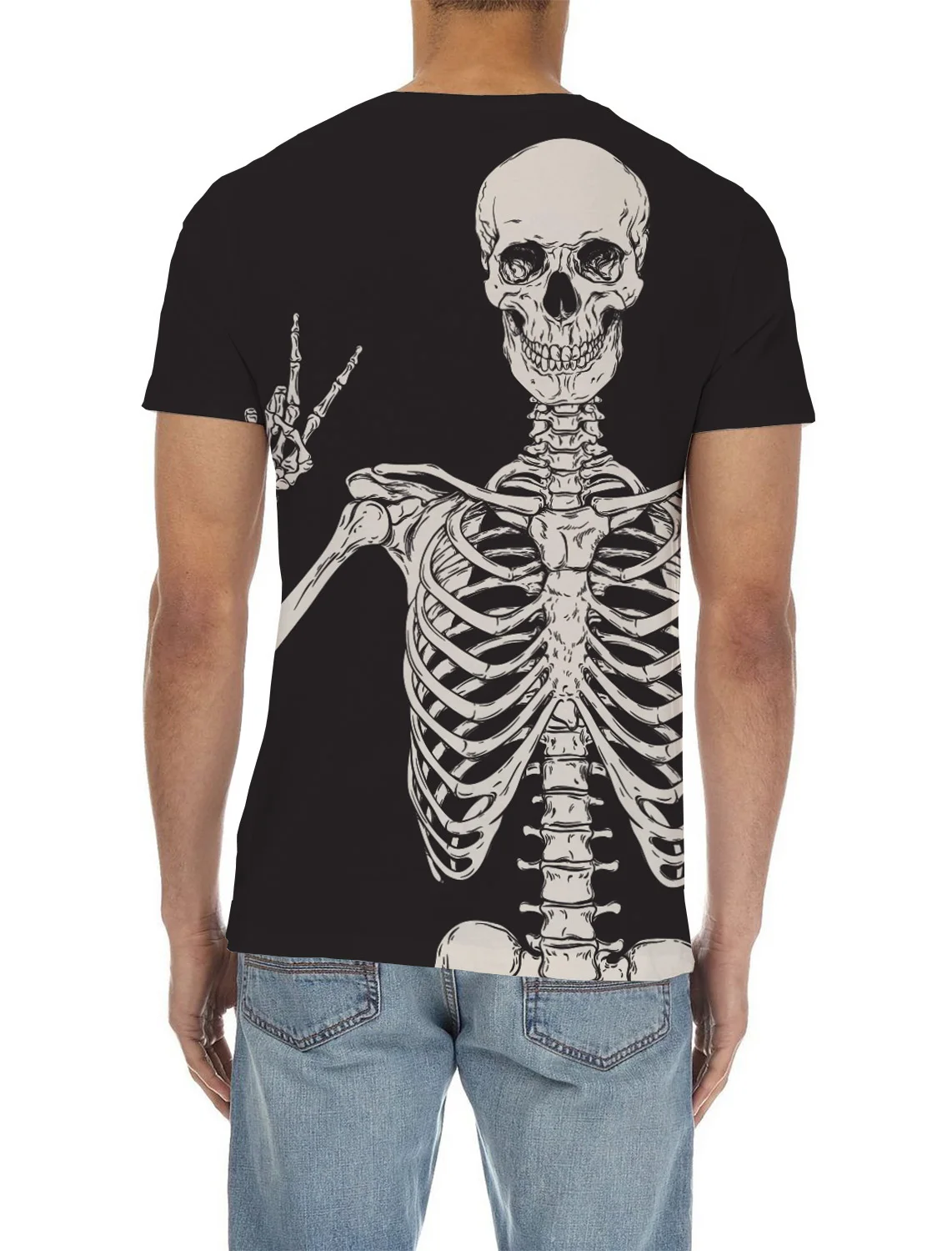 Модные мужские топы с объемным принтом черепа и рук крутая футболка короткими