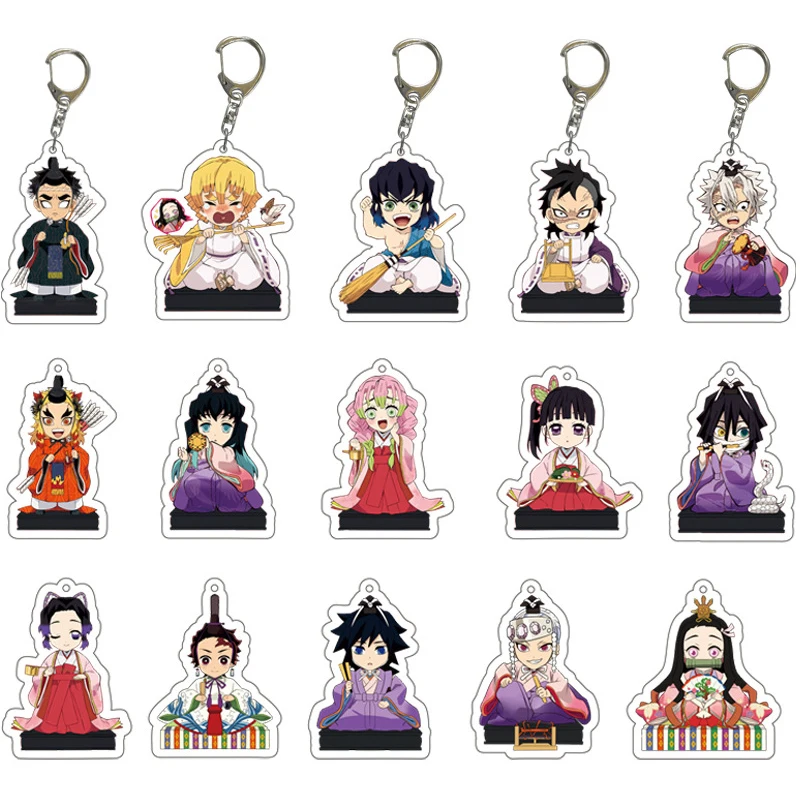 

Anime Demon Slayer Kimetsu No Yaiba Keychain Tanjirou Mitsuri Obanai Muichirou Keyring Blade of Ghost Pendant Acrylic Key Chains