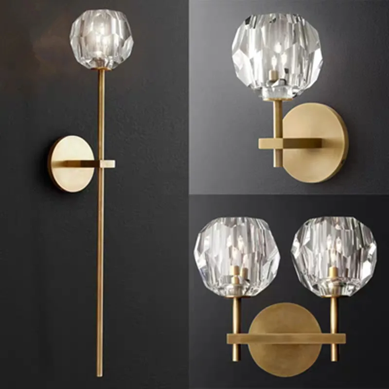 Современный хрустальный настенный светильник K9 лампа из хрусталя с одним и двумя