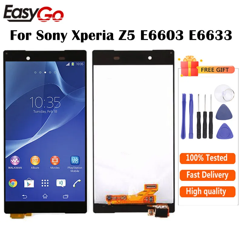 Полная сборка для Sony Xperia Z5 E6653 E6603 E6633 ЖК-экран с сенсорным дигитайзером в сборе