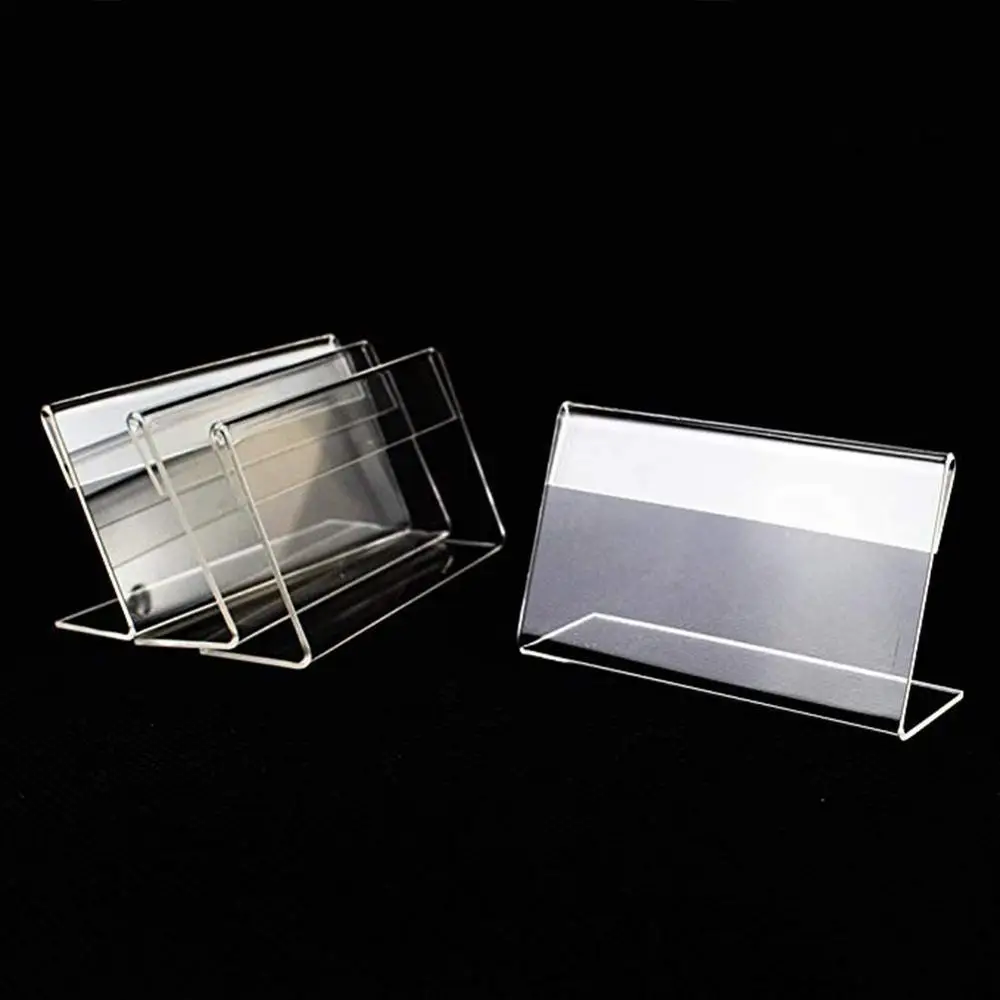 

6pcs Acrylic T 1.5mm Clear Plastic Desk Sign Label Display Card Label Stand Paper Holders Tag Price Frame Frame Holder Acry Z9U3