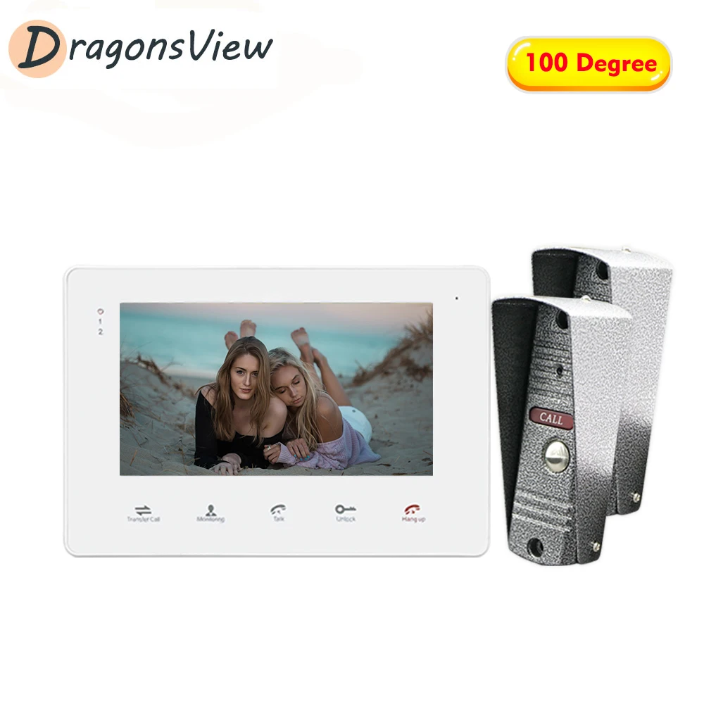 Телефон звонок Dragonsview с 7 дюймовым сенсорным экраном и камерой 1200TVL|Видеодомофон| |