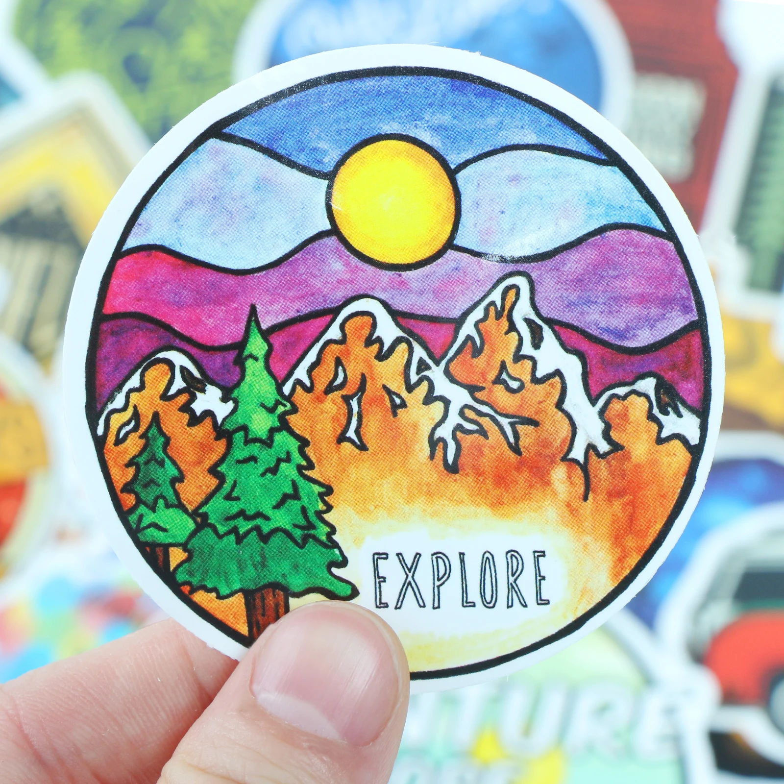 64 шт. наклейка для путешествий на открытом воздухе водонепроницаемая ноутбука