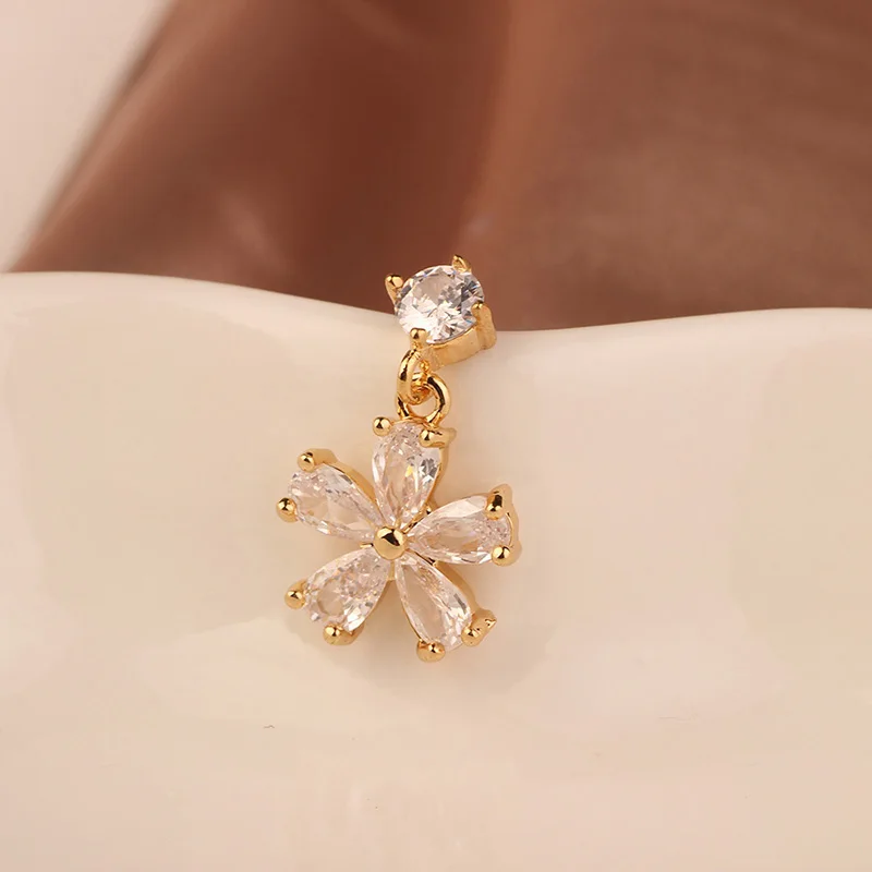 MYWINY медные цветы ювелирные изделия циркон серьги для женщин|Серьги-подвески| |