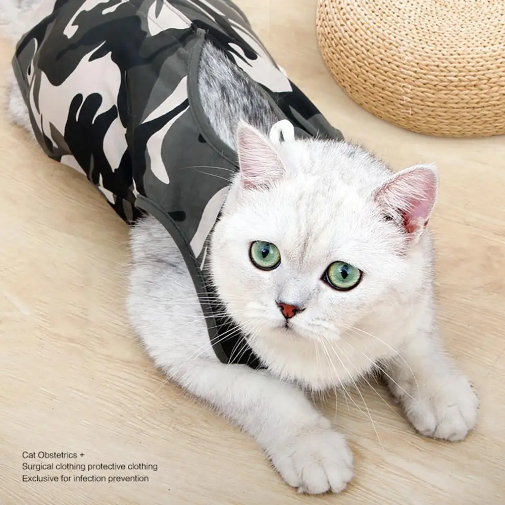 

Cat Sterilization Clothing Soft and Comfortable Retractable Neckline Adjustment Buckle Design Durable Pet Supplies