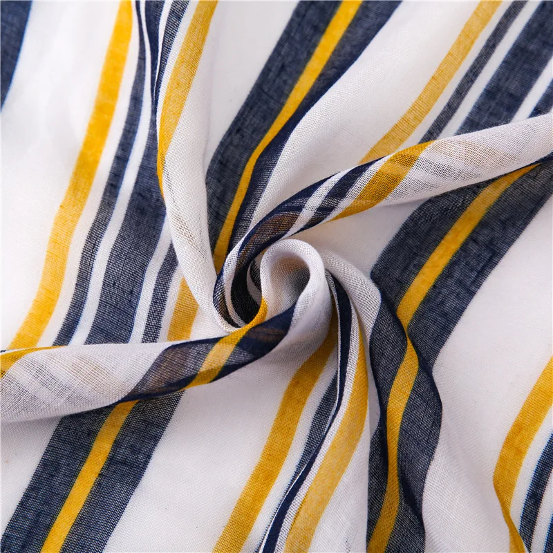 

Ethnic style dustproof beach towel Winter cotton and linen scarf women sunscreen silk Scarves fashion stripe print shawl summer
