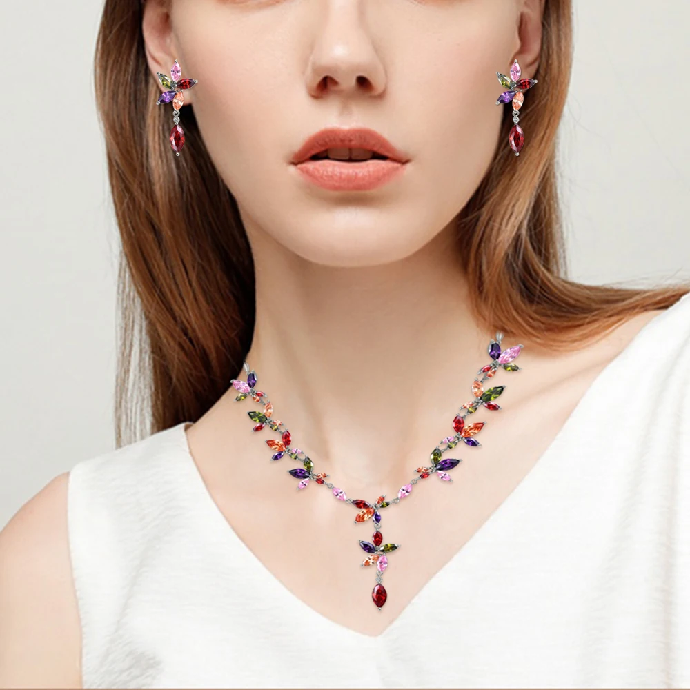 Женский браслет GZJY белый золотой цветной с цирконием|Ювелирные наборы| |