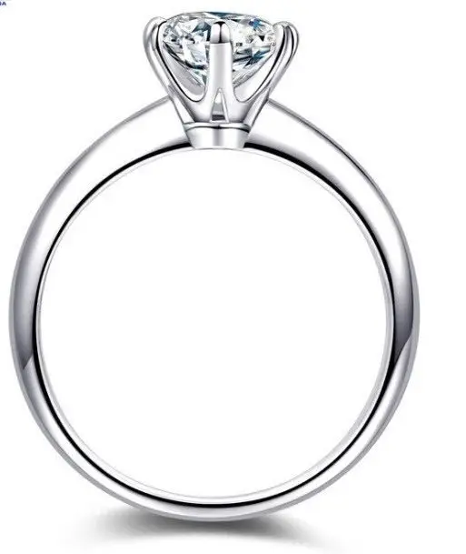 Hot sale white gold color rings inlaid big crystal for women wedding jewelry latest popular 2 carats finger gift | Украшения и