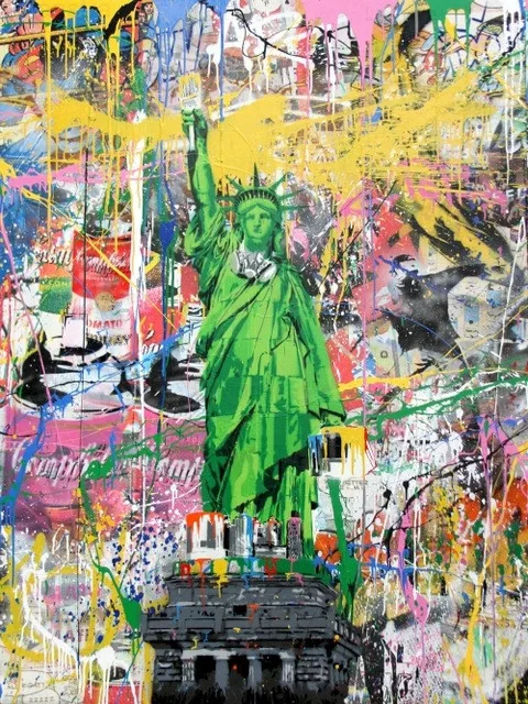 

Abstract Canvas Painting Large Poster Colored Graffiti Statue of Liberty Art Posters and Prints Home Decor Porch Corridor Murals