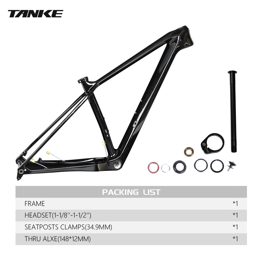 

Bicycle Frame 27.5 29er MTB T800 carbon fiber boost Disc BB68 thread 148*12mm Thru Axle internal cable glossy Mountain Bikes
