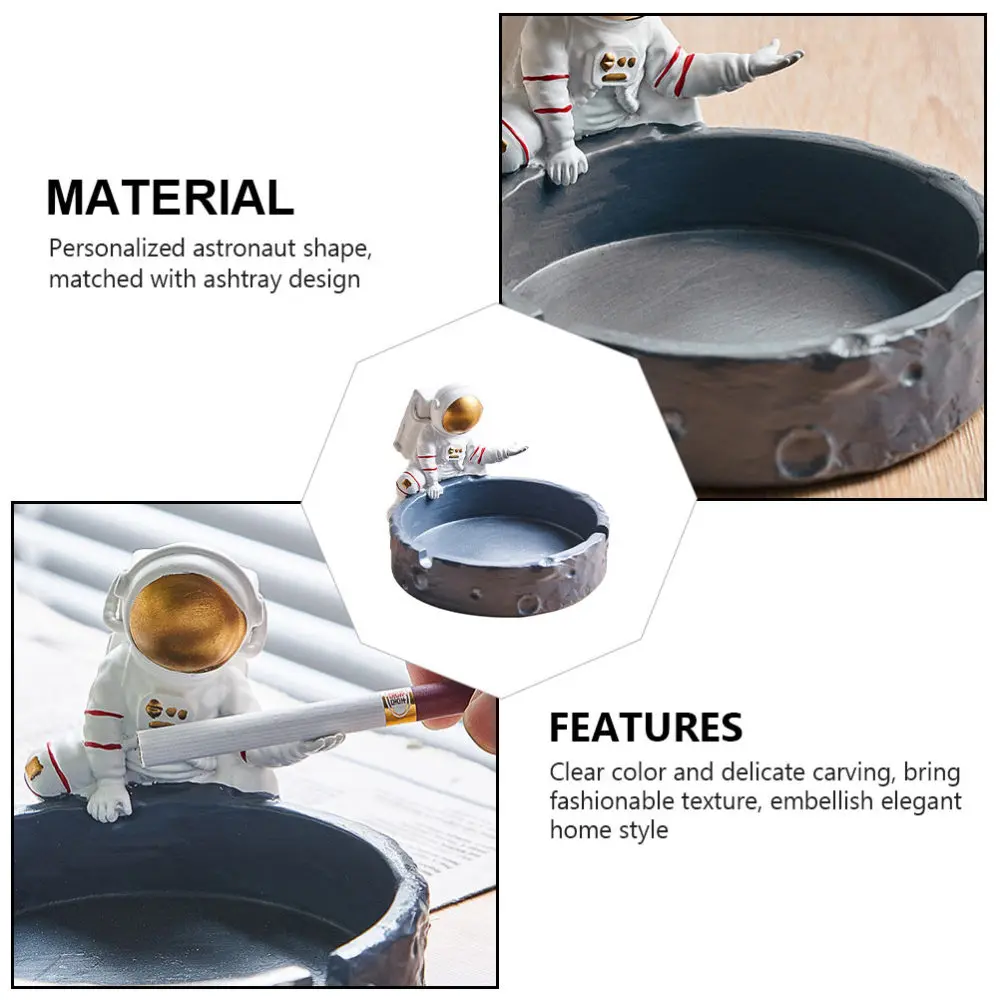 

1pc Ash Container Retro Ash Case Astronaut Resin Cigarette Ash Tray Ornament