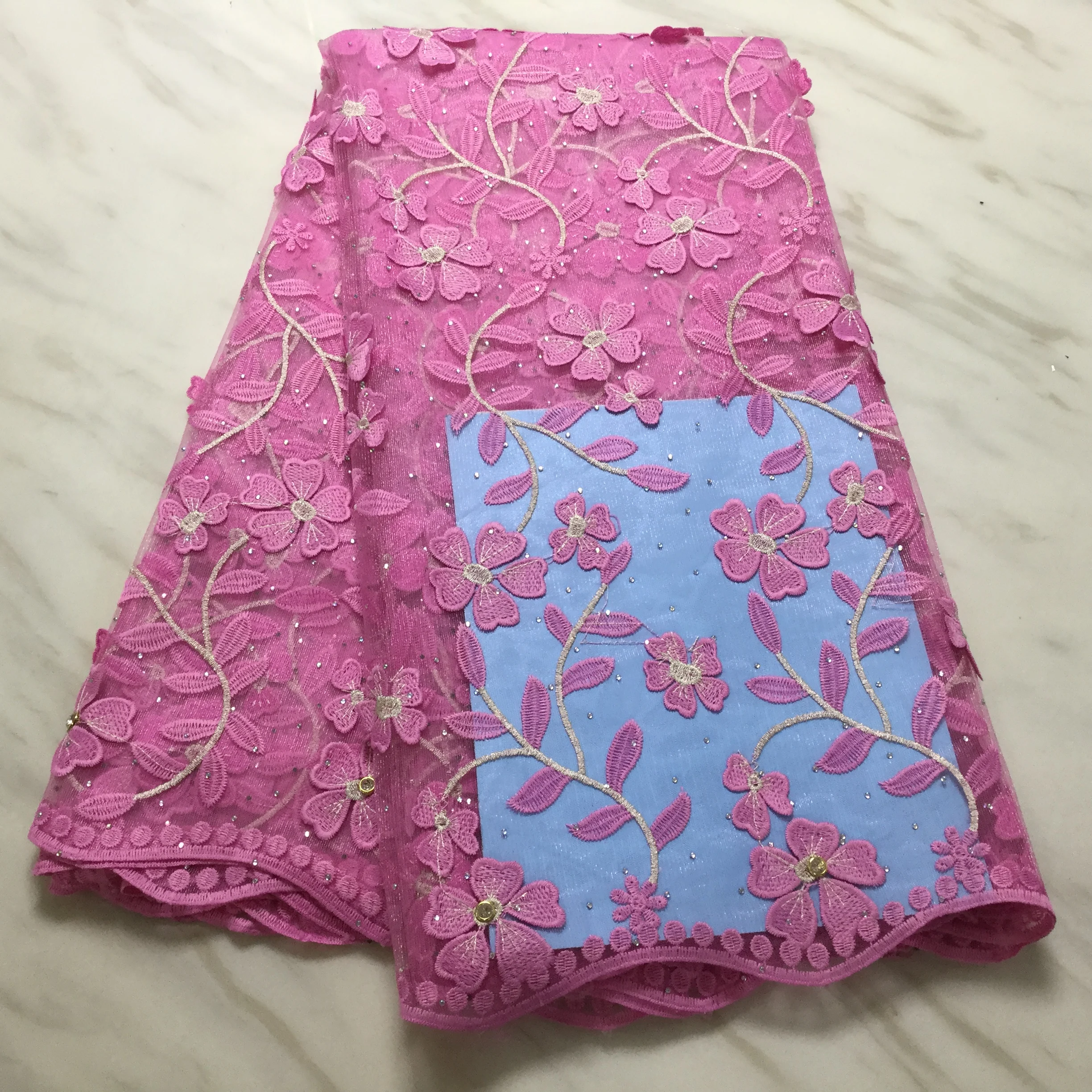 Новинка 2020 кружевная ткань розового цвета Высококачественная африканская