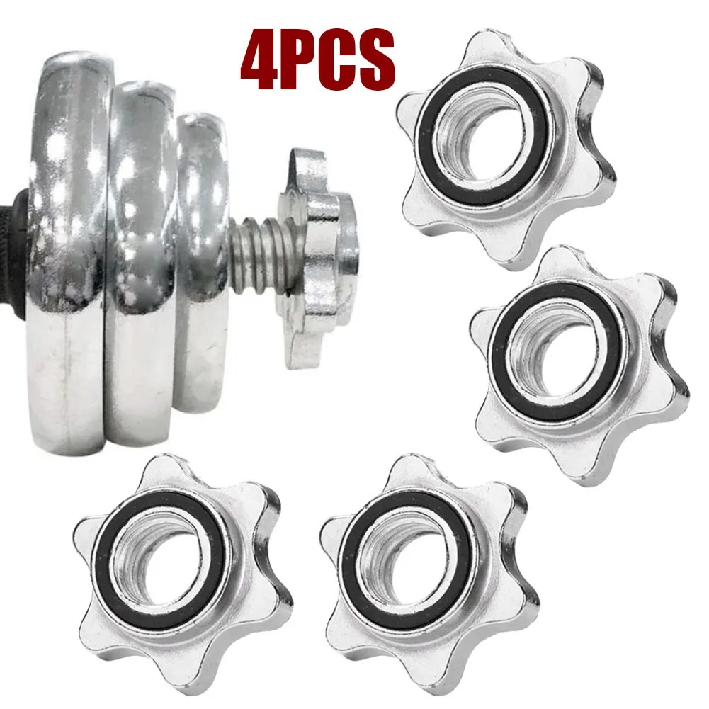 

25mm Dumbbell Nut 4pcs Dumbbell Spinlock Collars Barbell Bar Clips Kit Spin Lock Screw