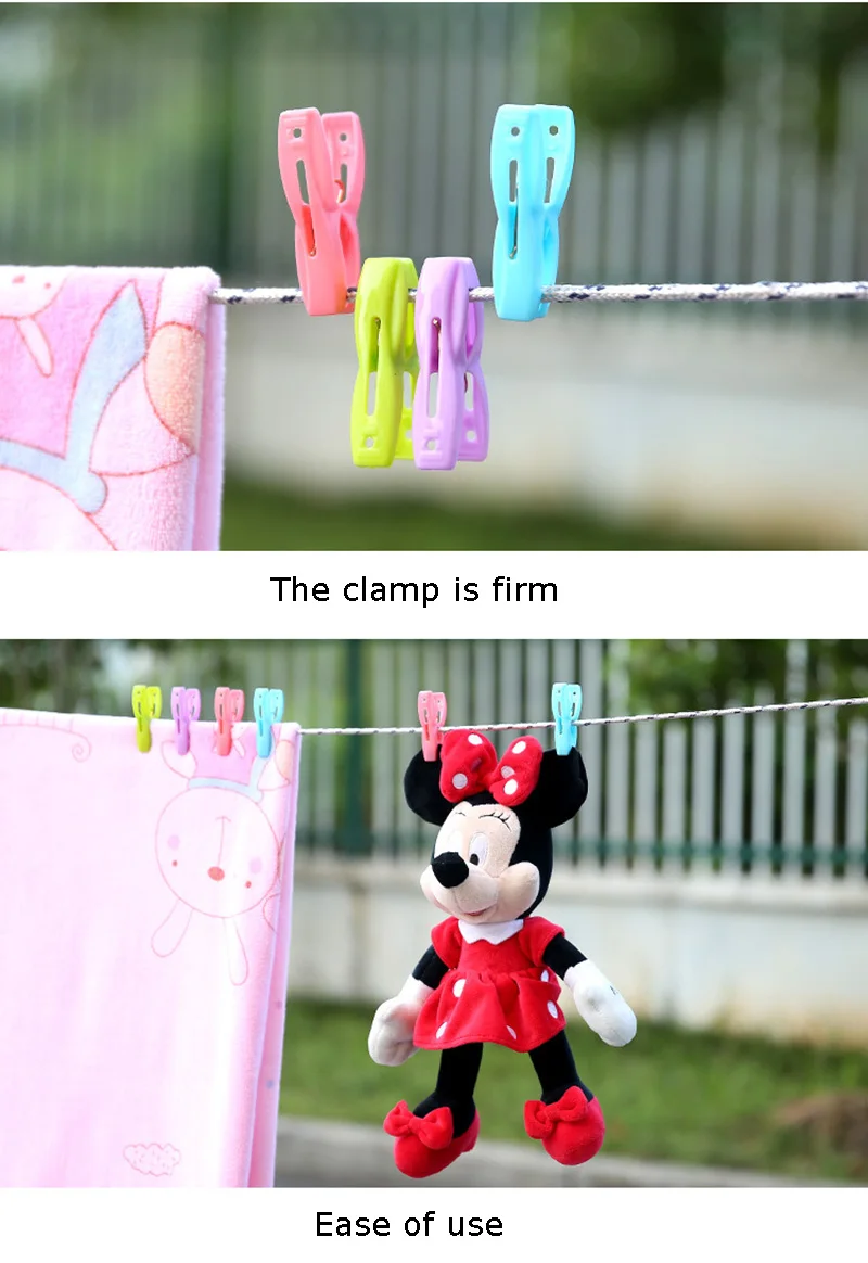 

Clothes Pegs 20Pcs Strong Windproof Clothespins Plastic Clothes Clip Underwear Socks Drying Clip Clothespins