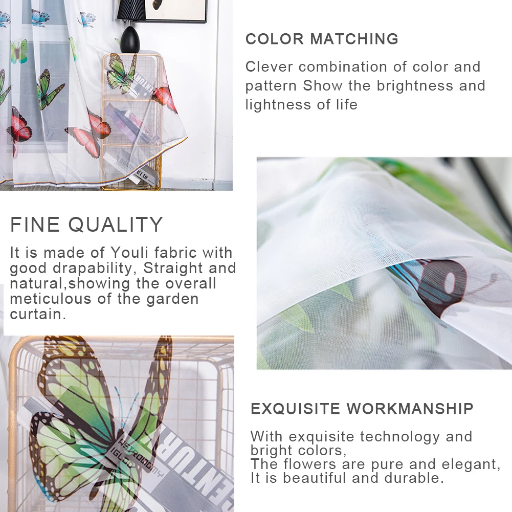 100x200 см занавески из тюля для окна прозрачные газовые Занавески спальни