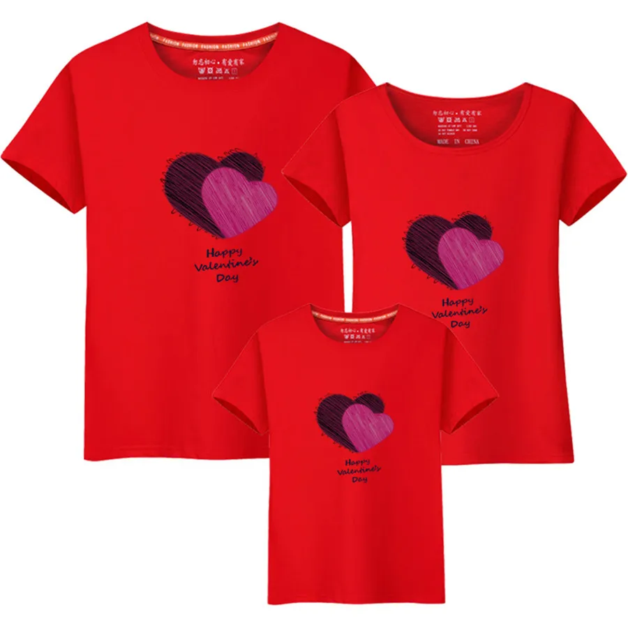 Летняя одежда для мам и маленьких девочек Семейный комплект с надписью LOVE ME топ