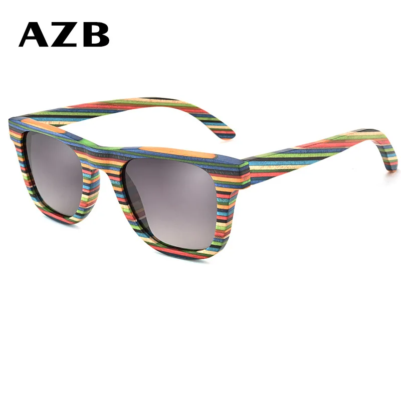 

AZB Polarized Wooden Sunglasses Cat Eye Bamboo Sun Glasses Man Women Multicolour Wood Glasses Oculos De Sol Masculino