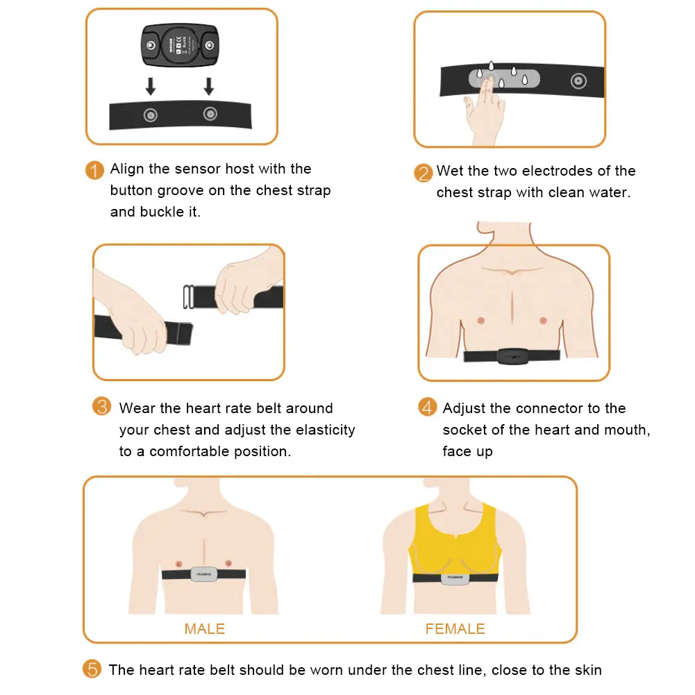 Двухрежимный датчик сердечного ритма Bluetooth 4 0 ANT + совместимый с GARMIN Bryton IGPSPORT |