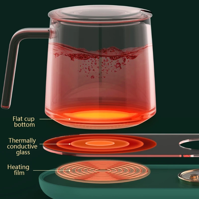 

Warmer Heat Beverage Mug Mat Keep Drink Warm Heater Desktop Home Intelligent Adjustment Thermostat Coaster Portable Cup