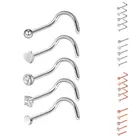 Тоннелей, бижутерия для пирсинга, 5 шт. кости серьги-гвоздики для носа серьги-гвоздики из розового золота хирургический стальной нос пирсинг U образный Нержавеющаясталь нос