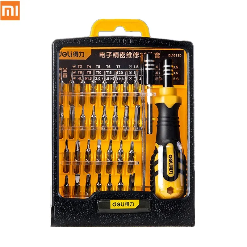 Xiaomi Deli Многофункциональный ремонтный набор 33 в отверток с удлинителем для