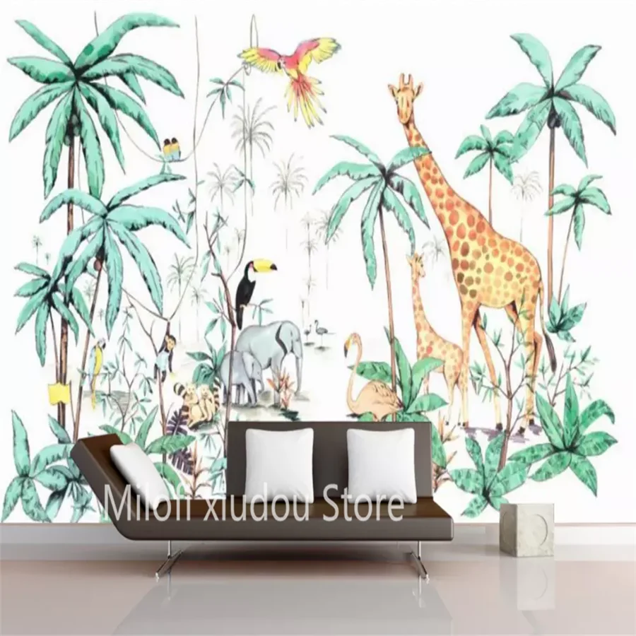 Пользовательские Настенные обои 3D Европейский ретро ручная роспись цветочный ТВ