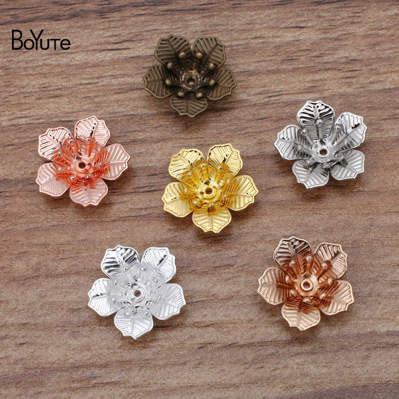 BoYuTe (100 шт./лот) 16*6 мм Металлические латунные цветы материалы ручной работы сделай