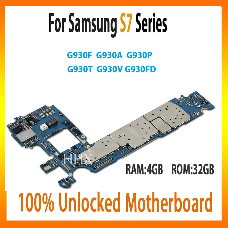 Оригинальная разблокированная Логическая плата для samsung Galaxy S7 G930F G930A G930P G930T G930V G930FD материнская плата хорошо протестирована с чипами