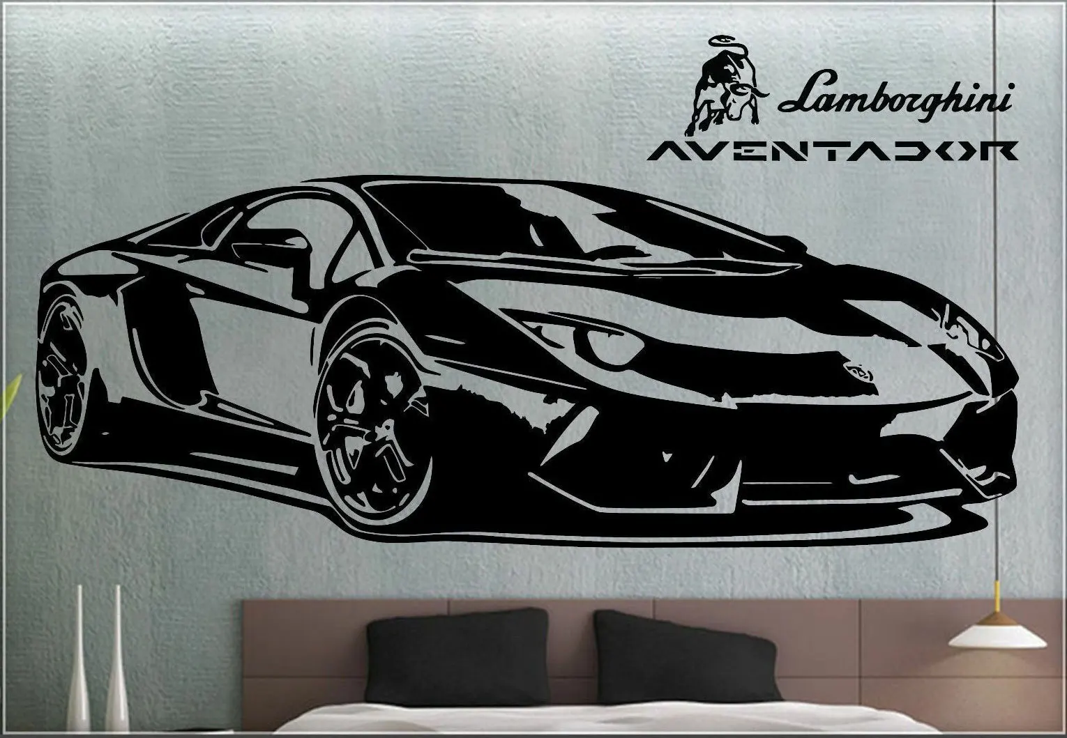 Racing Sports Car Lamborghini Wall Sticker Vinyl Transfer Decal Art Deco Family Living Room Bedroom Boy Room Decoration QC44