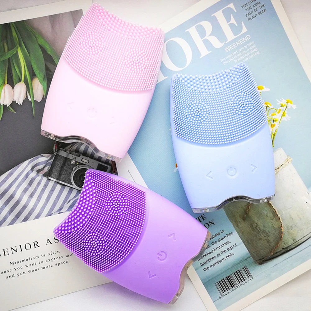 

Wakeforyou Mini Silicone Face Cleansing Brush Electric Face Cleanser Facial Cleanser Cleansing Skin Deep Washing Massage Brush