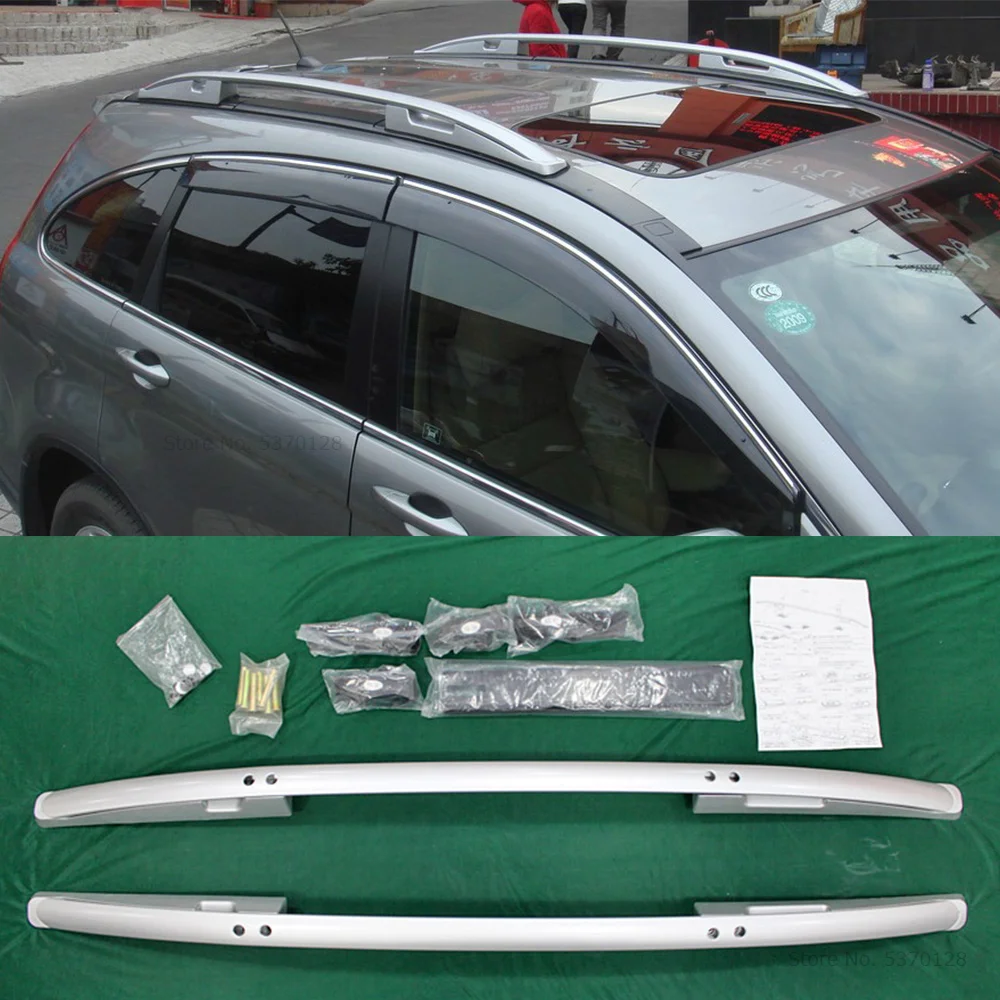 Для Honda CR-V CRV Серебряный багажник на крышу 2007 до 2011 алюминиевый сплав автомобильный черный багажник на крышу боковые рейлинги для путешествий на открытом воздухе багаж 2 шт