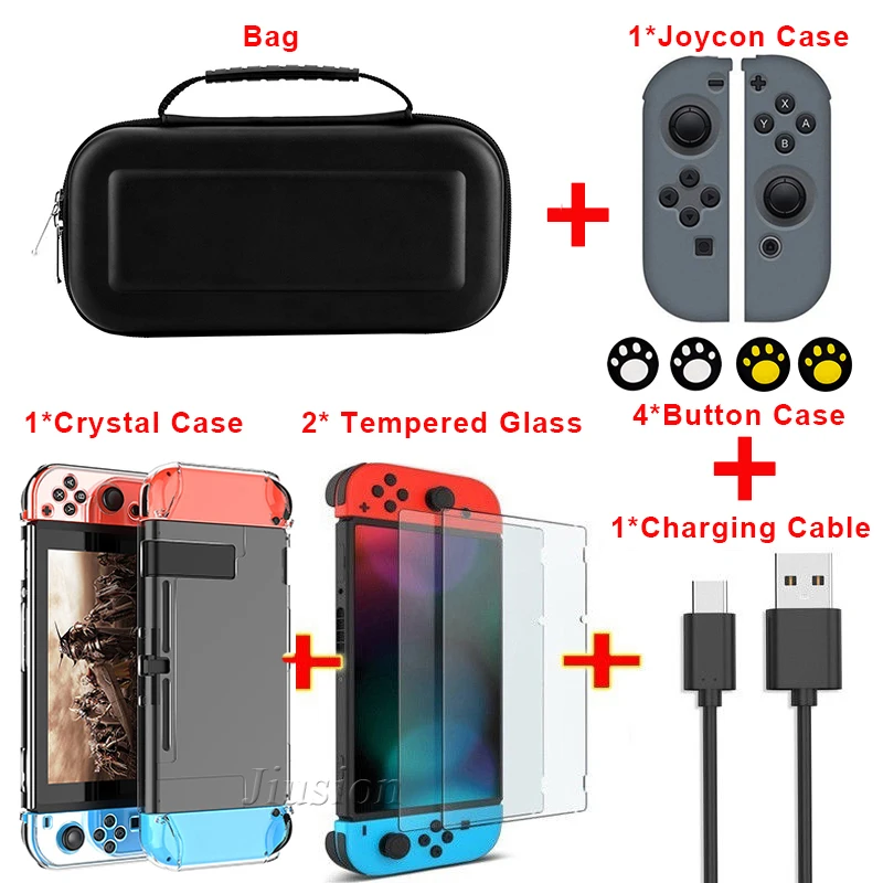 Набор чехлов 7 в 1 для Nintendo Switch EVA сумка хранения чехол консоли Nitendo Joycon игровые