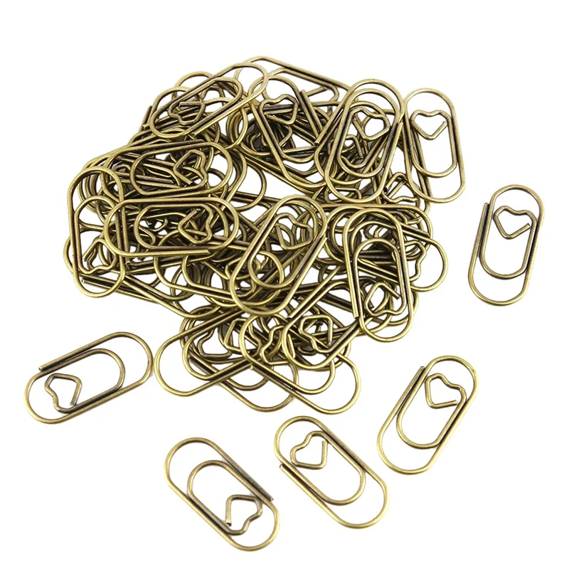 

150 Pieces Cute Paper Clips Mini Clips Heart Shaped Paperclips Bookmark Clips for Office Supplier School