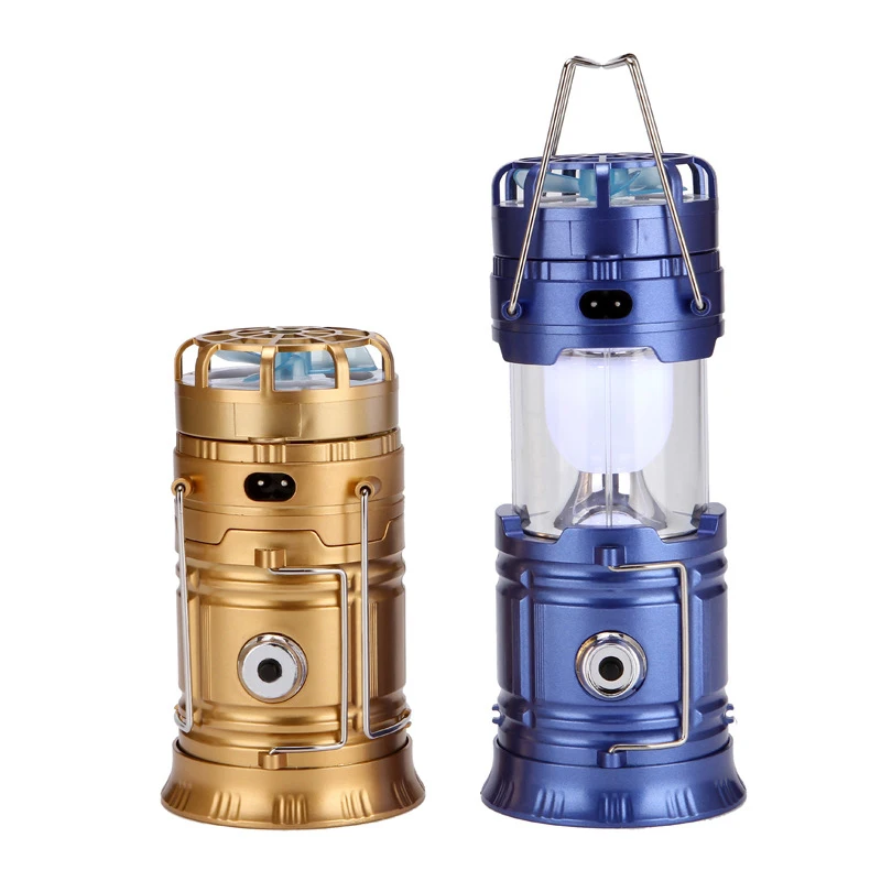 

1pc 6 LED Fan Solar Lantern Camping Flashlight USB Rechargeable Fan Lantern Lamp Double Switch For Outdoor Garden Solar Light