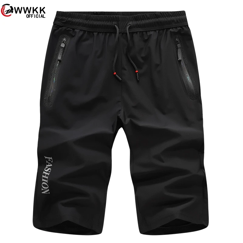 

WWKK 2020 new Solid Color Men Shorts New Summer Fashion Mens Beach Shorts nylon Casual Male Seven points Shorts Brand Clothing