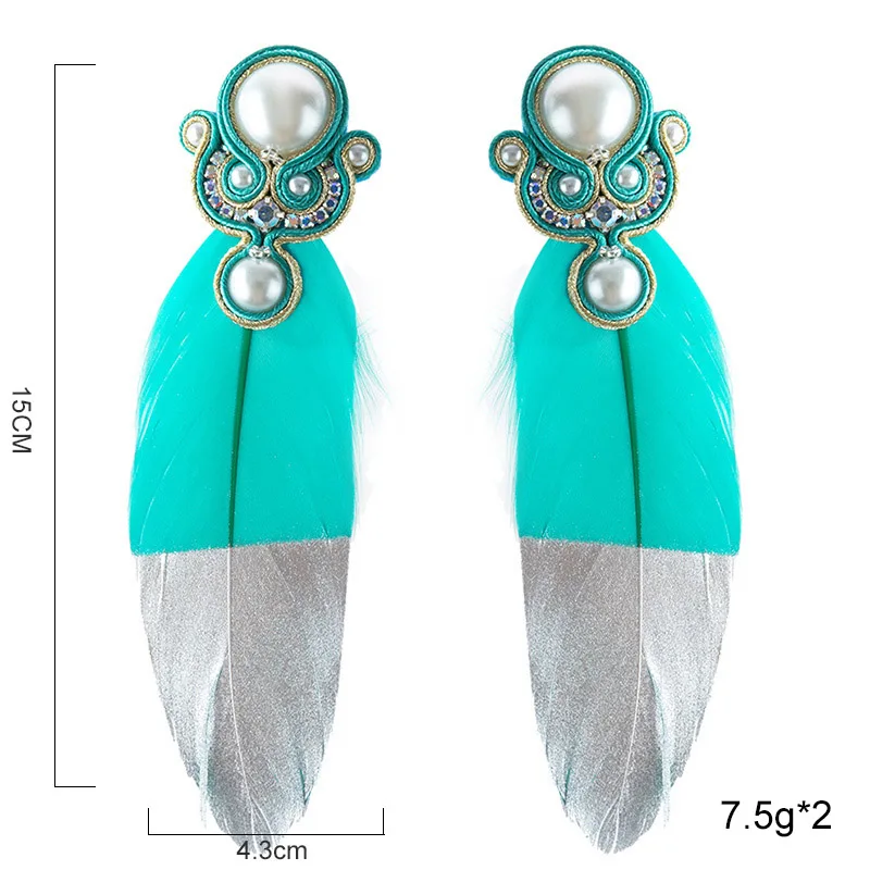 KPacTa модные очаровательные большие серьги ручной работы инкрустированные