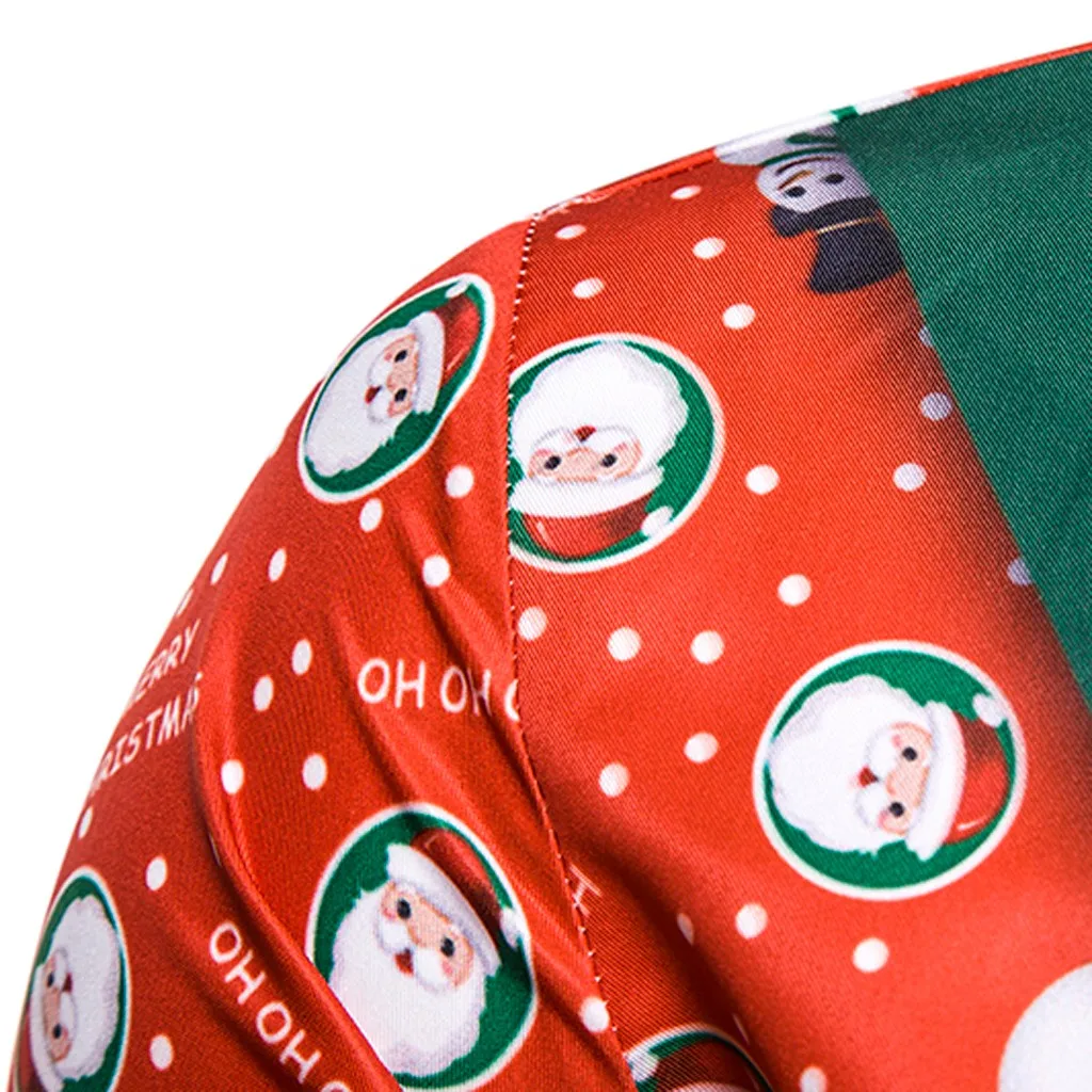 

Newcoming Christmas Men's Fake two Pieces Blouse Snowflakes Printed Christmas Casual Long Sleeve Shirt Festival Top camisas