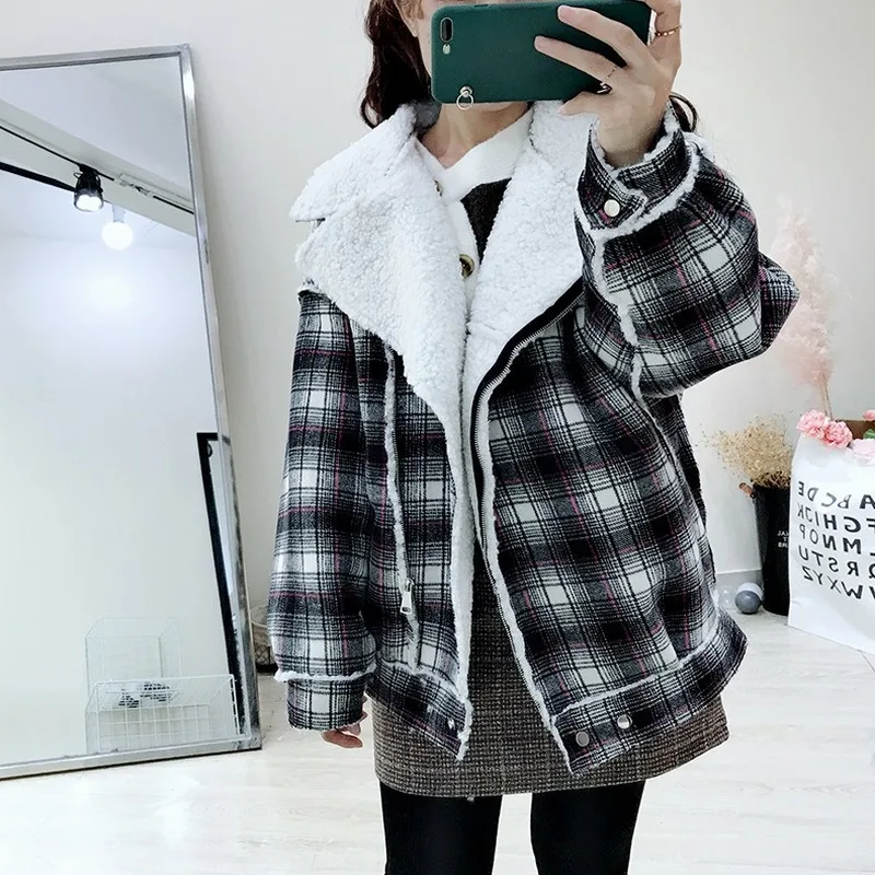 2019 зимнее женское пальто в стиле ретро теплое из овечьей шерсти женская модная