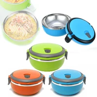stainless steel round 1 layer insulated food thermal containers lunch box case kitchen accessories tableware lunch box