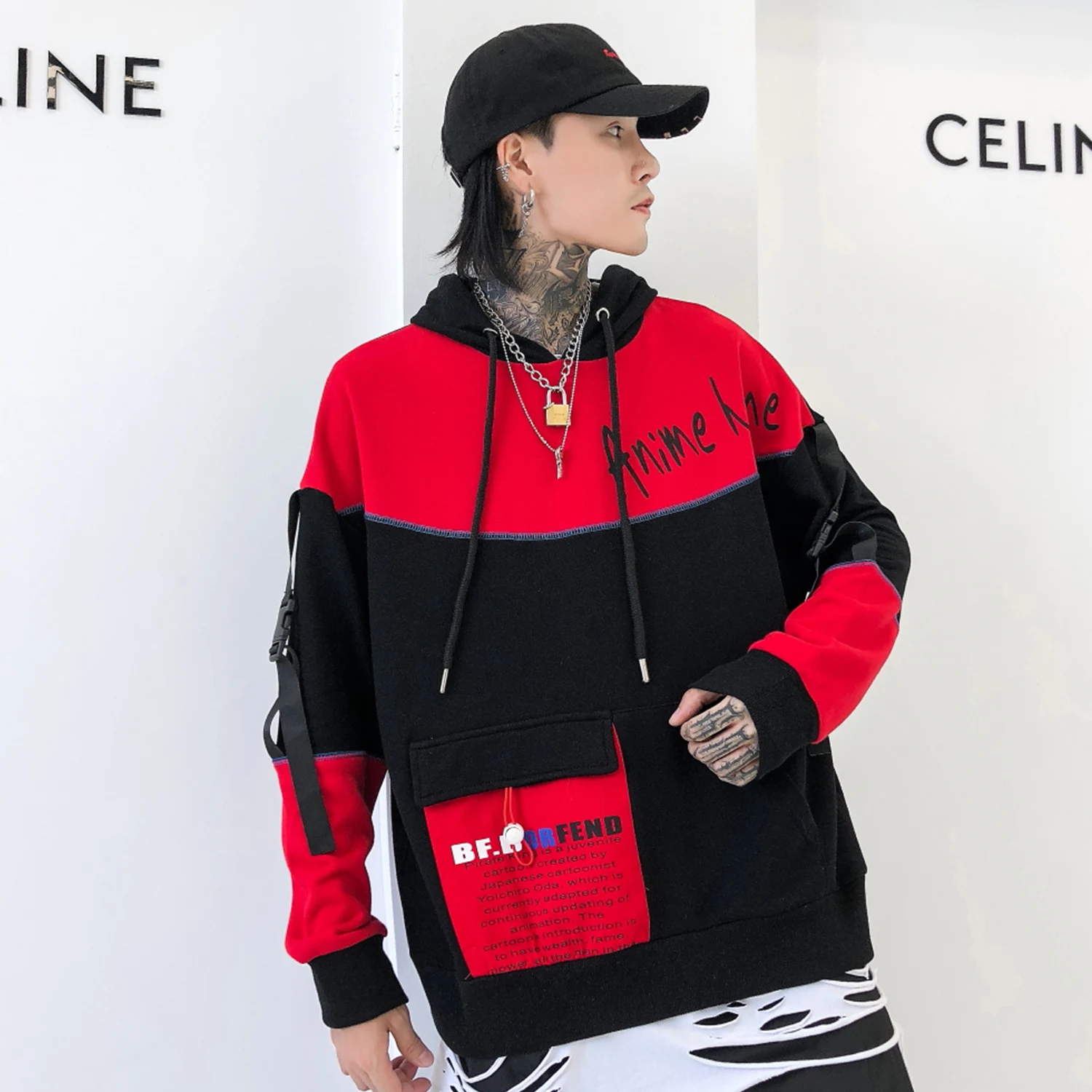 Aelfric Eden Лоскутные ленты мужские толстовки с капюшоном 2019 Harajuku повседневные