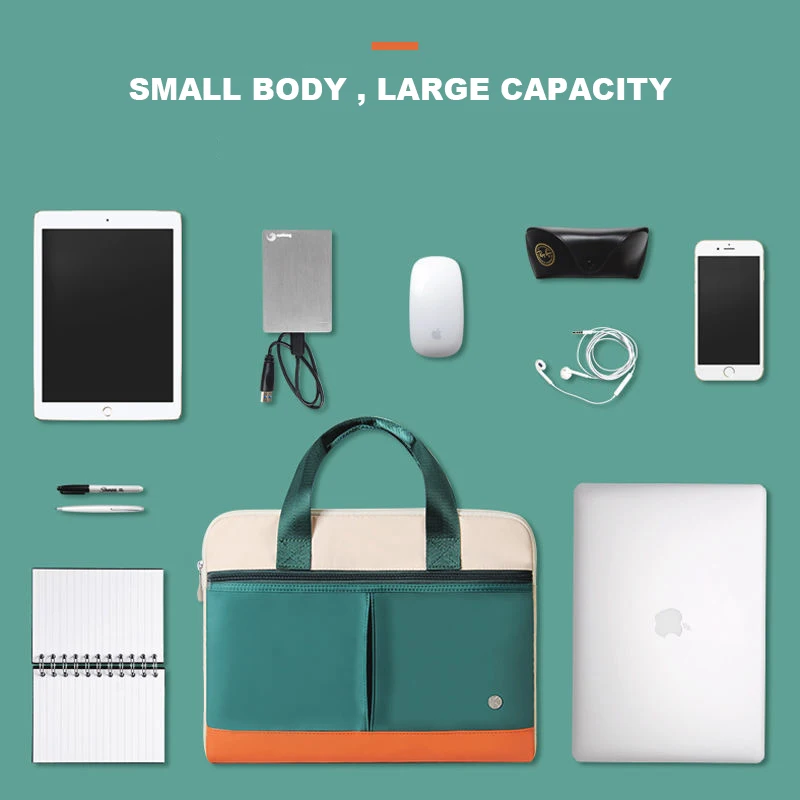 laptop bag sleeve case waterproof pu handbag 13 3 14 15 6 inch for apple macbook air pro m1hplenovo acerasus notebook pouch free global shipping